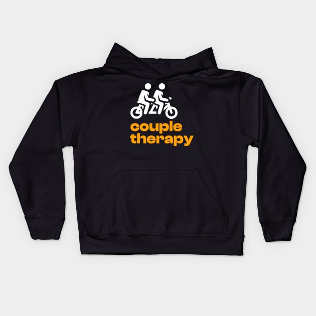 Couple Therapy Tandem Bike Kids Hoodie by silly bike